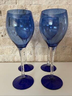 Cobalt blue wine glasses.